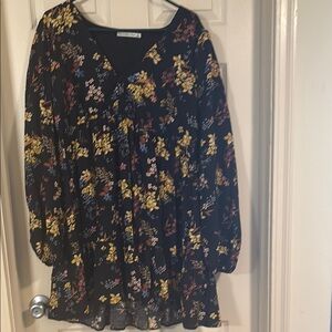 Abercrombie & Fitch Floral Long Sleeve Dress